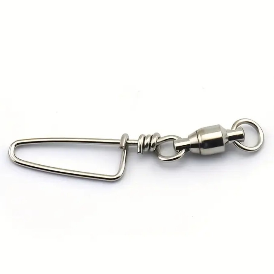 10 Silver Stainless Steel Snap Swivels Fishing Swivels Accessories Set of 10