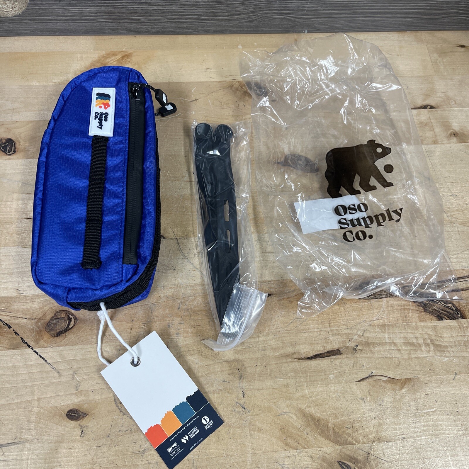 Oso Supply Waxed Canvas Bike Frame Bag Waterproof Zippers Dual Storage Royal Blu