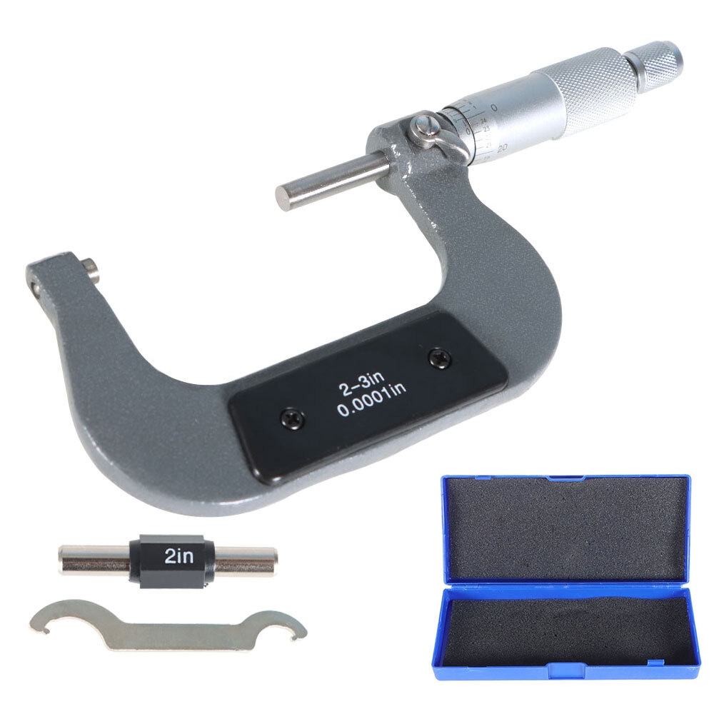 1 Pack 2-3" & 0.0001" Outside Micrometer Carbide Tipped Precision Micrometer New