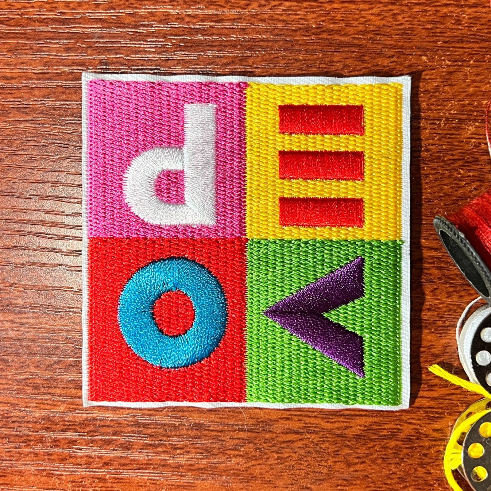 Devo Fan Patch Smooth Noodle Map New Wave Art Pop Embroidered Iron On 2.75x2.75"
