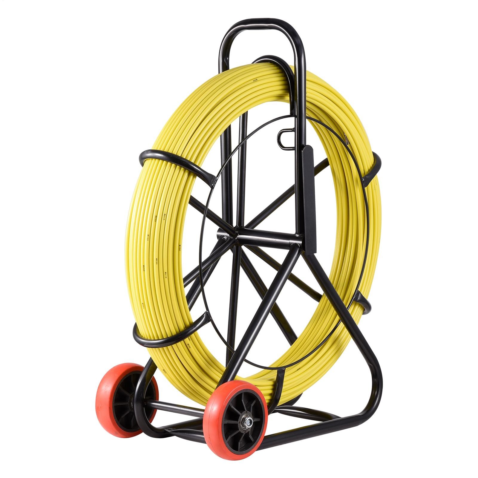 Fish Tape Puller Fiberglass 492 ft 8MM Wire Cable Running Duct Rodder