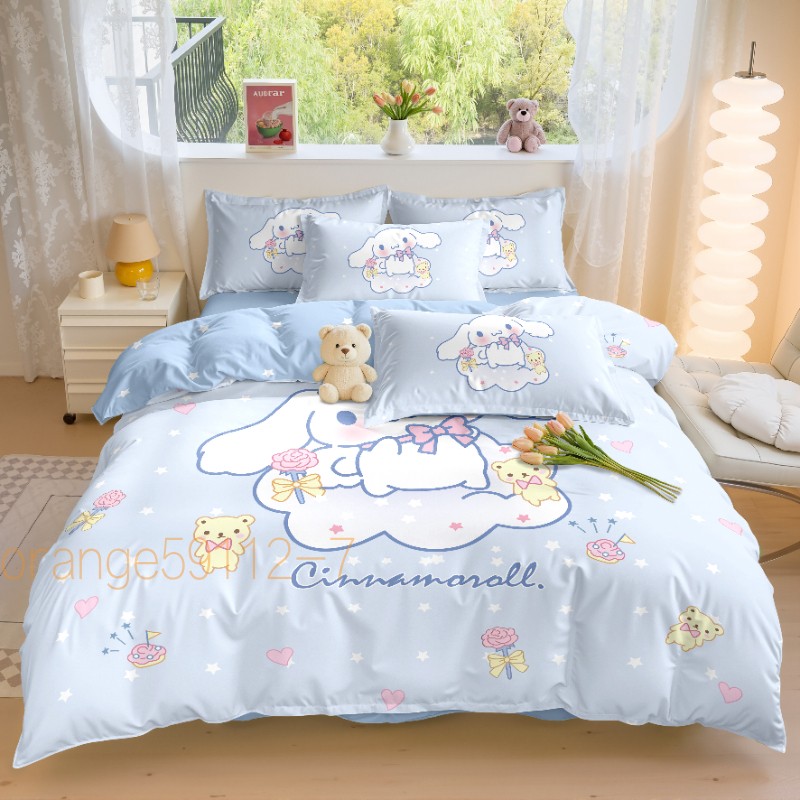 QUEEN SIZE 4PC Cinnamoroll Bedding Duvet Cover Quilt Cover Set Home Pillow cases