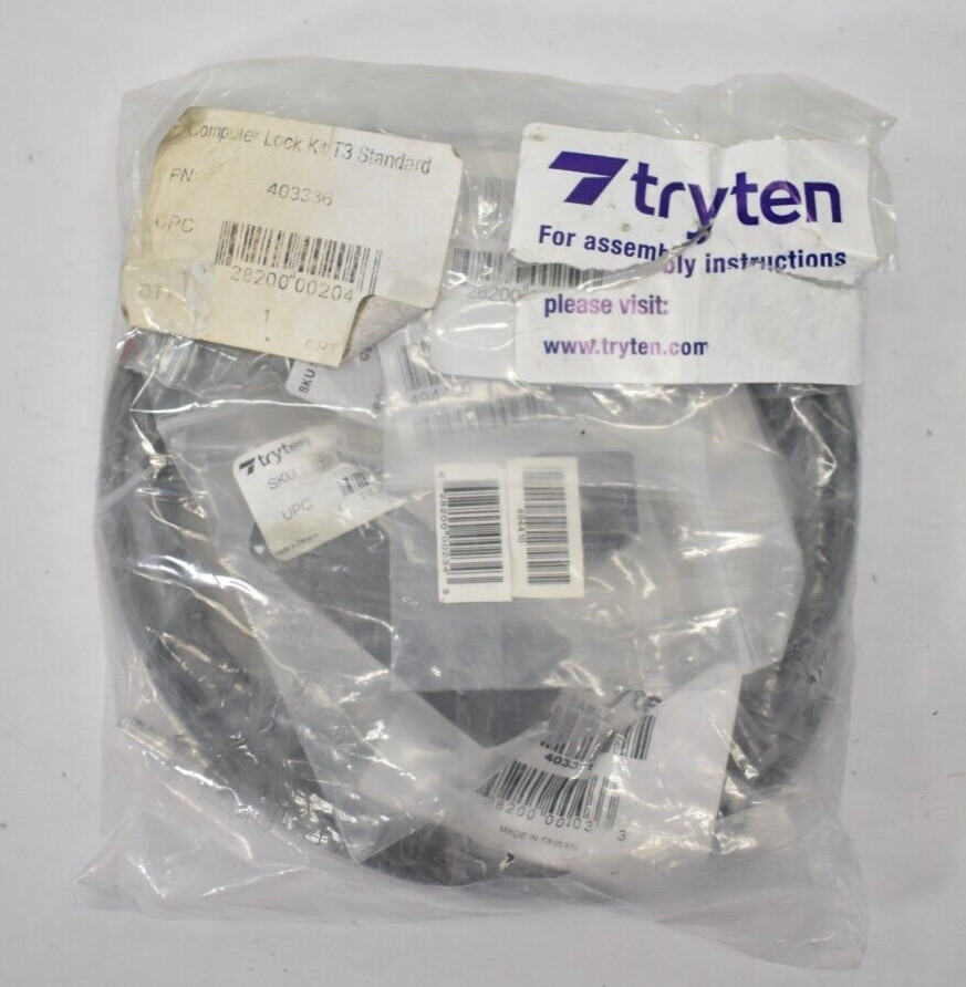Tryten Computer High Security Cable Lock Kit Cable Cords Black X Anchor Plate