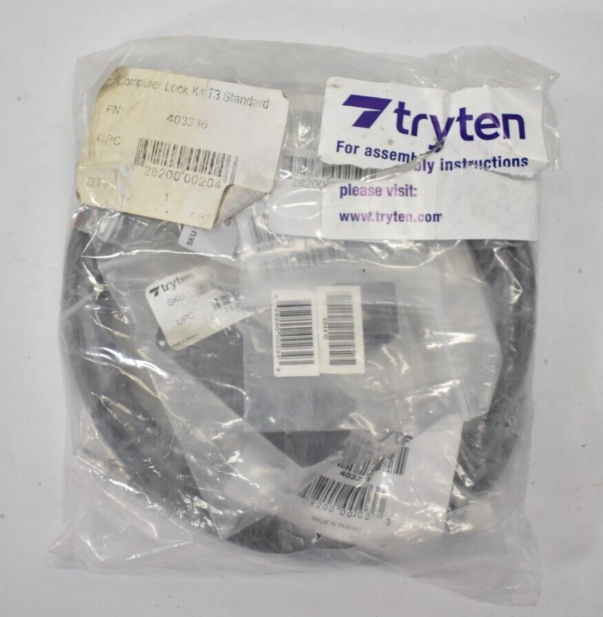 Tryten Computer High Security Cable Lock Kit Cable Cords Black X Anchor Plate