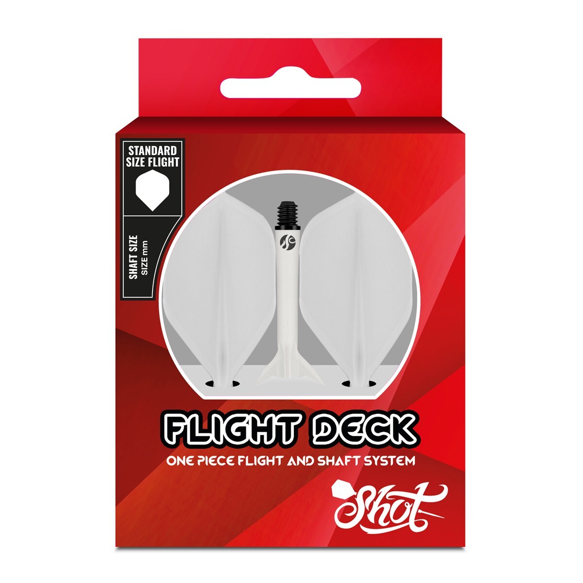 WHITE SHORT SHOT FLIGHT DECK 1 PIECE SHAFT & FLIGHT SYTEM