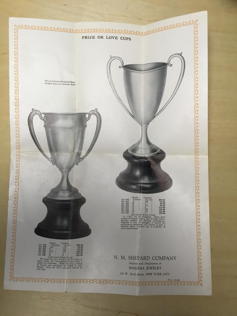 Vtg N.M Shepard & Co Brochure ~ Prize & Love Cups Trophy 1924 New York