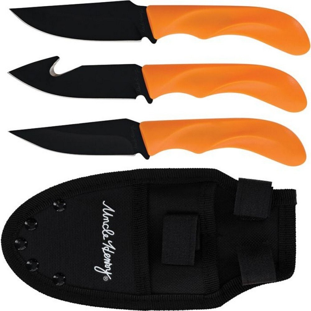 Schrade Uncle Henry Fixed Knife Set Stainless Blades Polymer Handles - 1200434