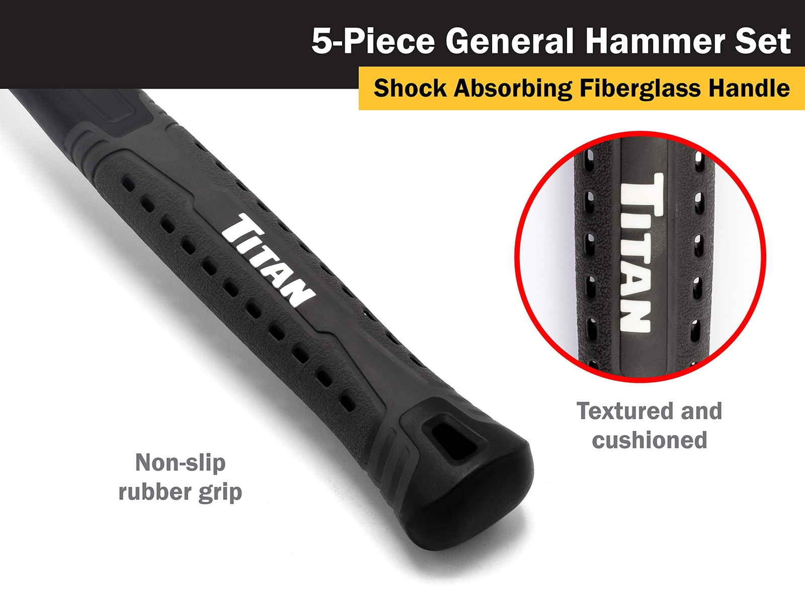 Comprehensive Hammer Set Includes Ball Pein Rubber Mallet and Sledge Hammers