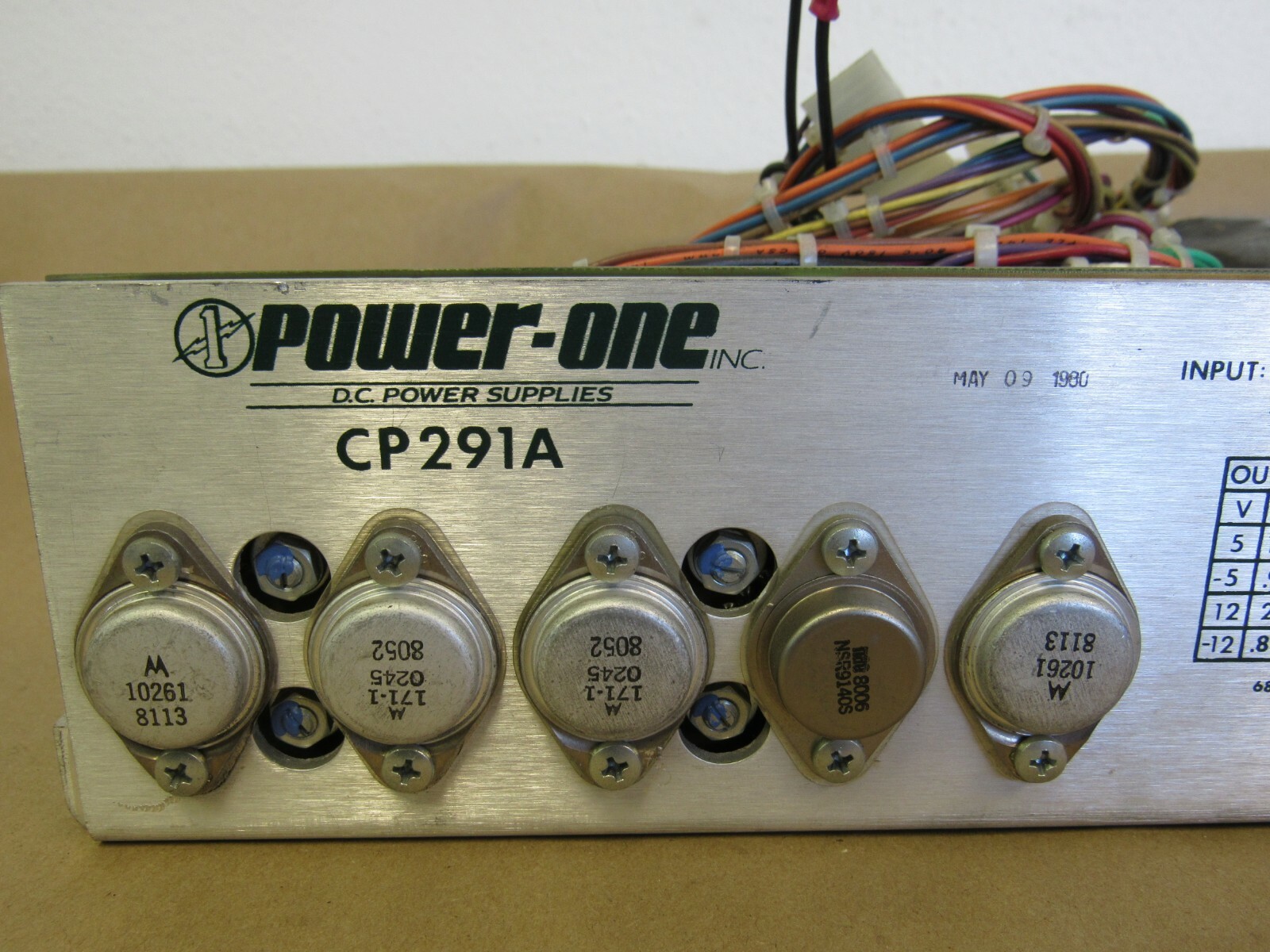 POWER-ONE DC POWER SUPPLY CP291A, ITEM A
