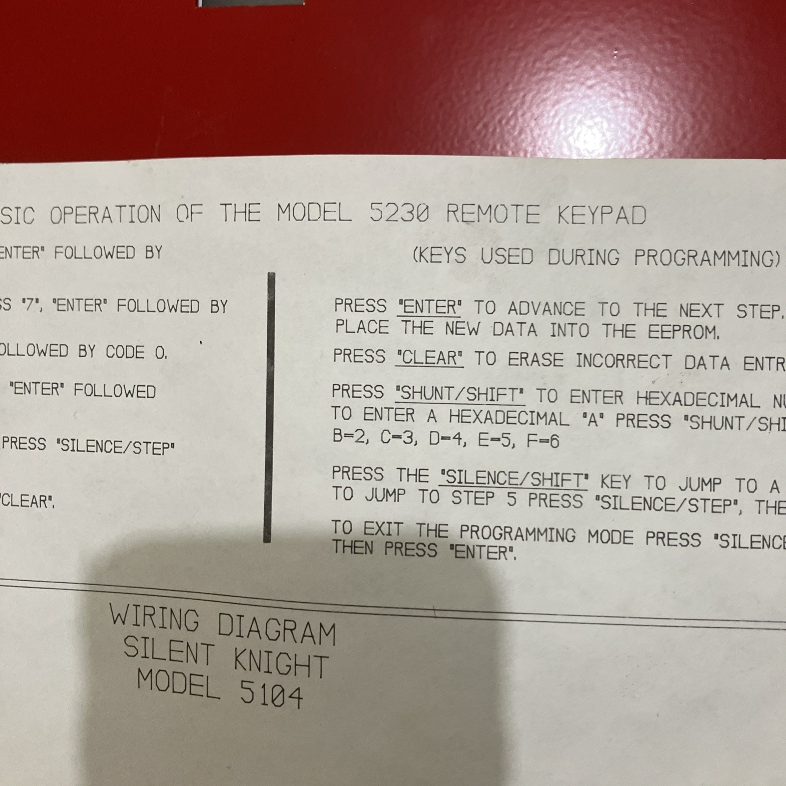 Silent Knight Model 5104 4 Zone Fire Alarm Control panel