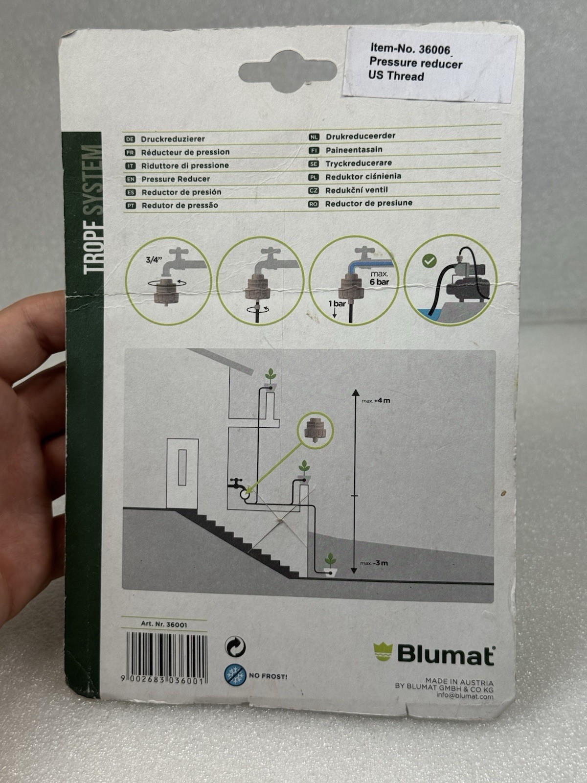 Standard Pressure Reducer 1bar (15psi) - Blumat Automatic Drip Irrigation System