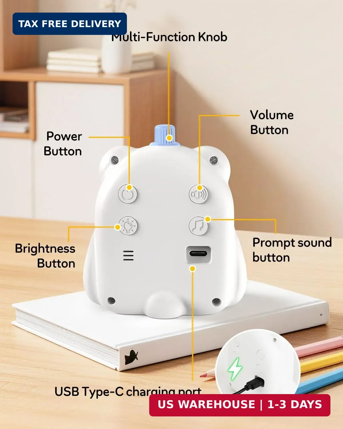 199 Min Visual Timer for Kids, 2 Minute teenth Brushing, Cute Bear Deign | Adjus