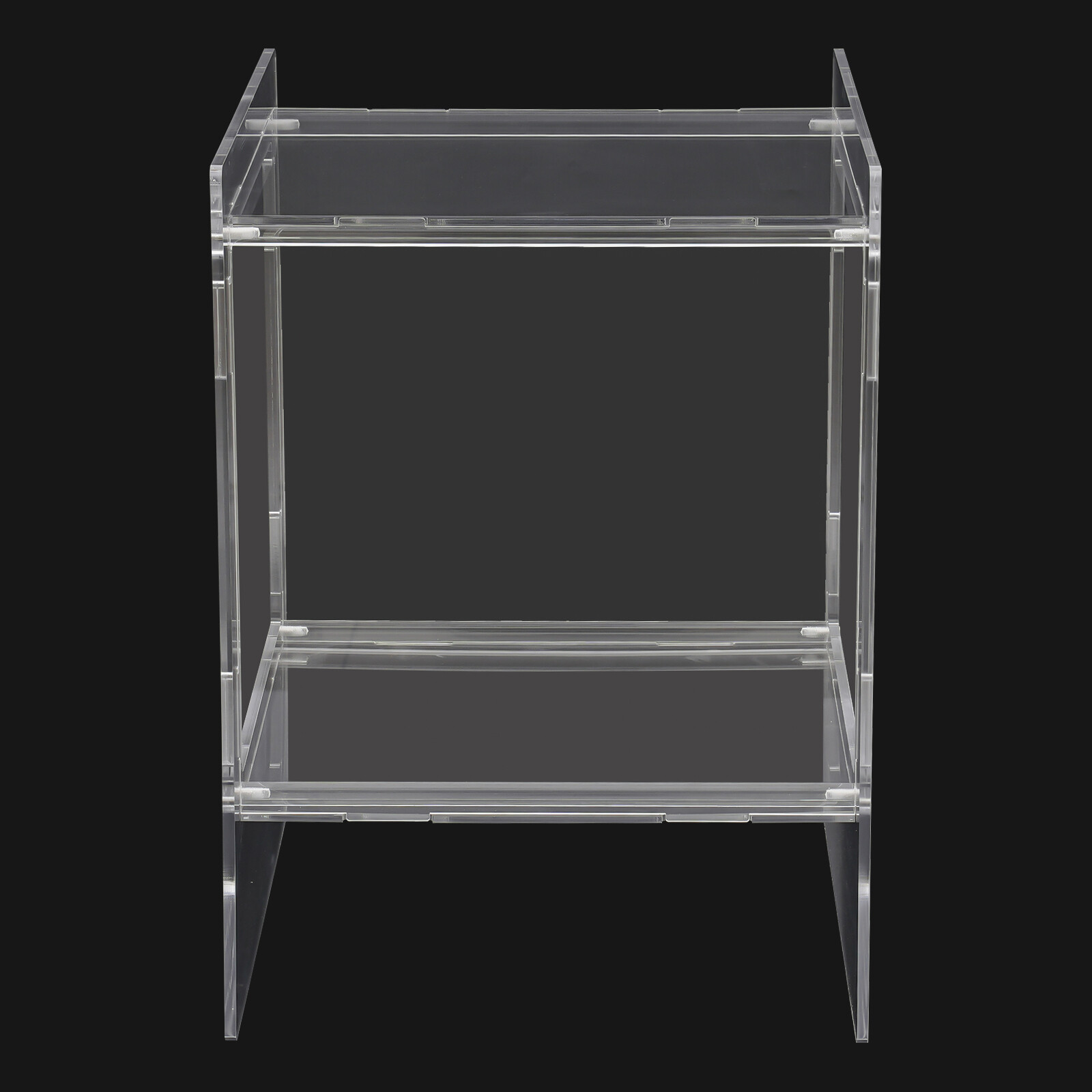 2 Tires Clear Side End Table Acrylic Coffee Table for Living Room Bedside Table