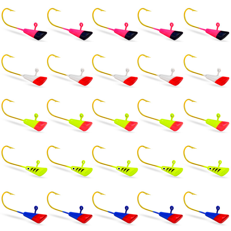 50Pcs Shad Dart Jig Heads Fishing Hooks Crappie Lure Bait Tackle 1/32 1/16 oz