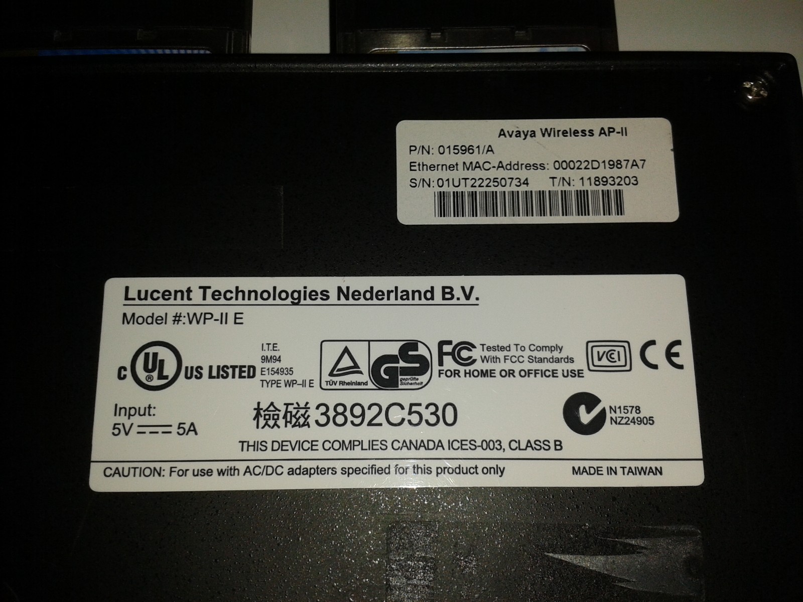 Set -Lucent Wireless Access Point WP-IIE & ORiNOCO AE Splitter +2WiFi cards USED
