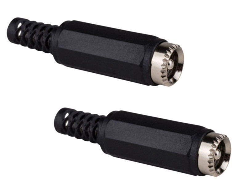 3-Pack 2.5 x 5.5 mm In-Line DC Barrel Power Jack Connector