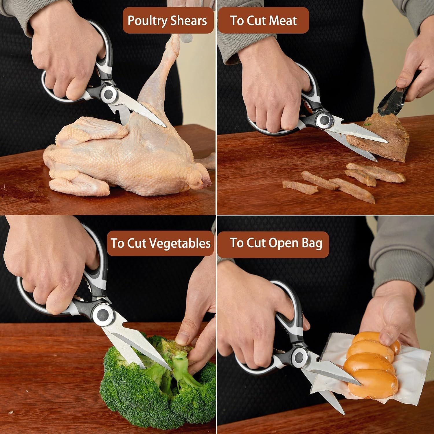 Versatile Kitchen Scissors Set with Durable Blades - Includes Seafood Shears