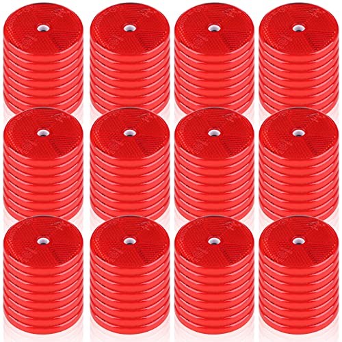 Red Front Round Reflector for Fence Posts & Trailers - Safety Red