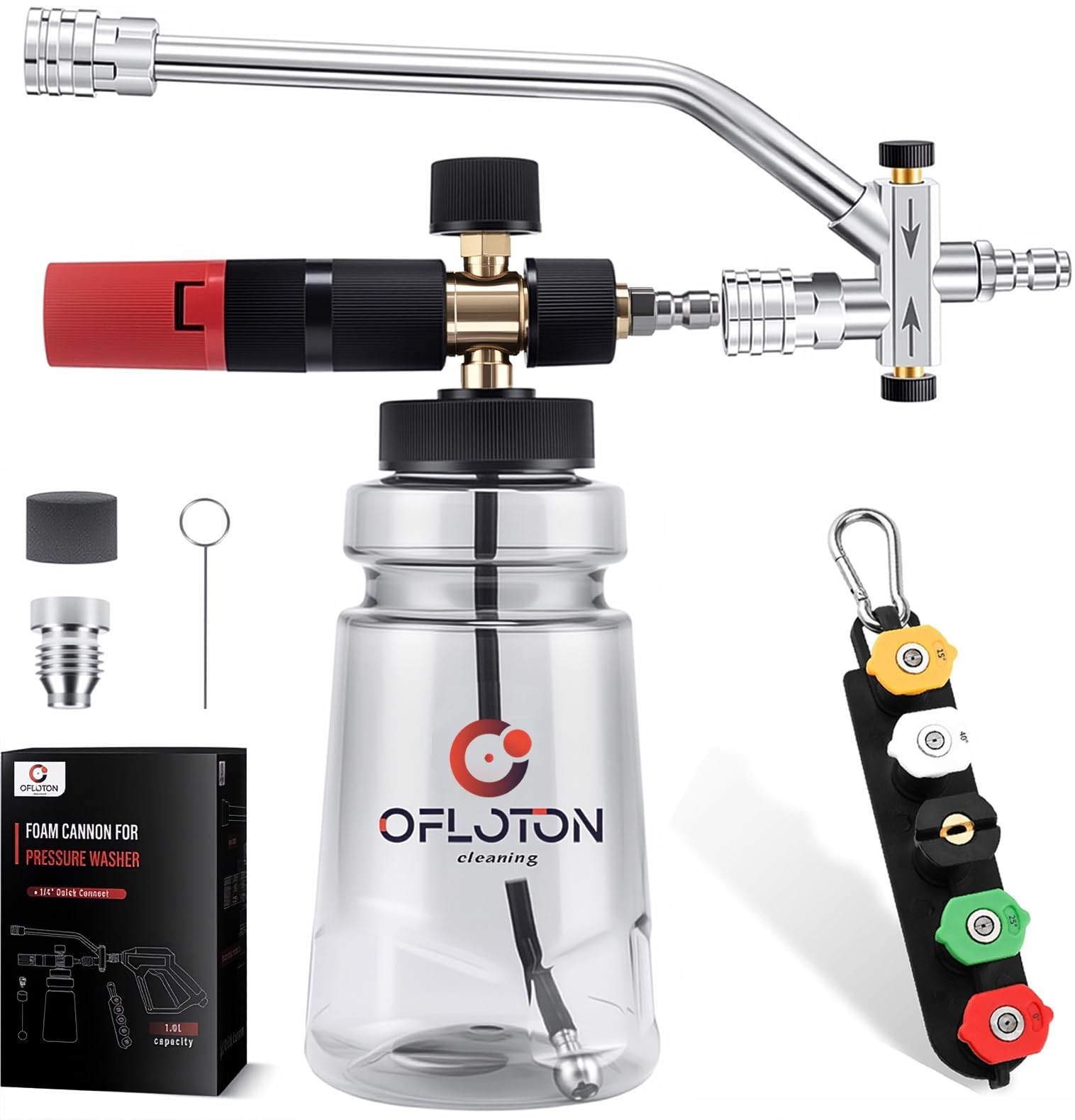 Foam Cannon for Pressure Washer, with Foam Cannon Dual Connector, Double Tip ...
