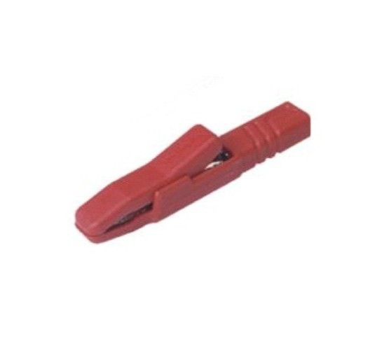 Hirschmann AK2S 932-146-101 Alligator Clip, Insulated, 4mm, Red Color with Screw