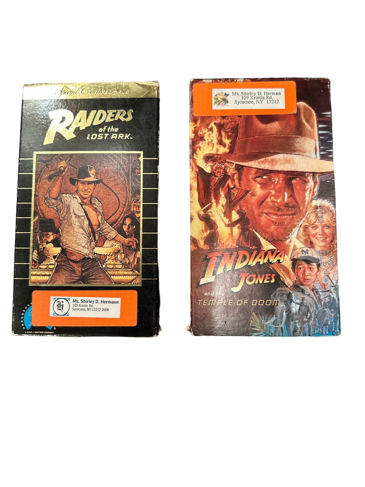 Raiders of the Lost Ark and Indiana Jones and the Temple of Doom (VHS) Used
