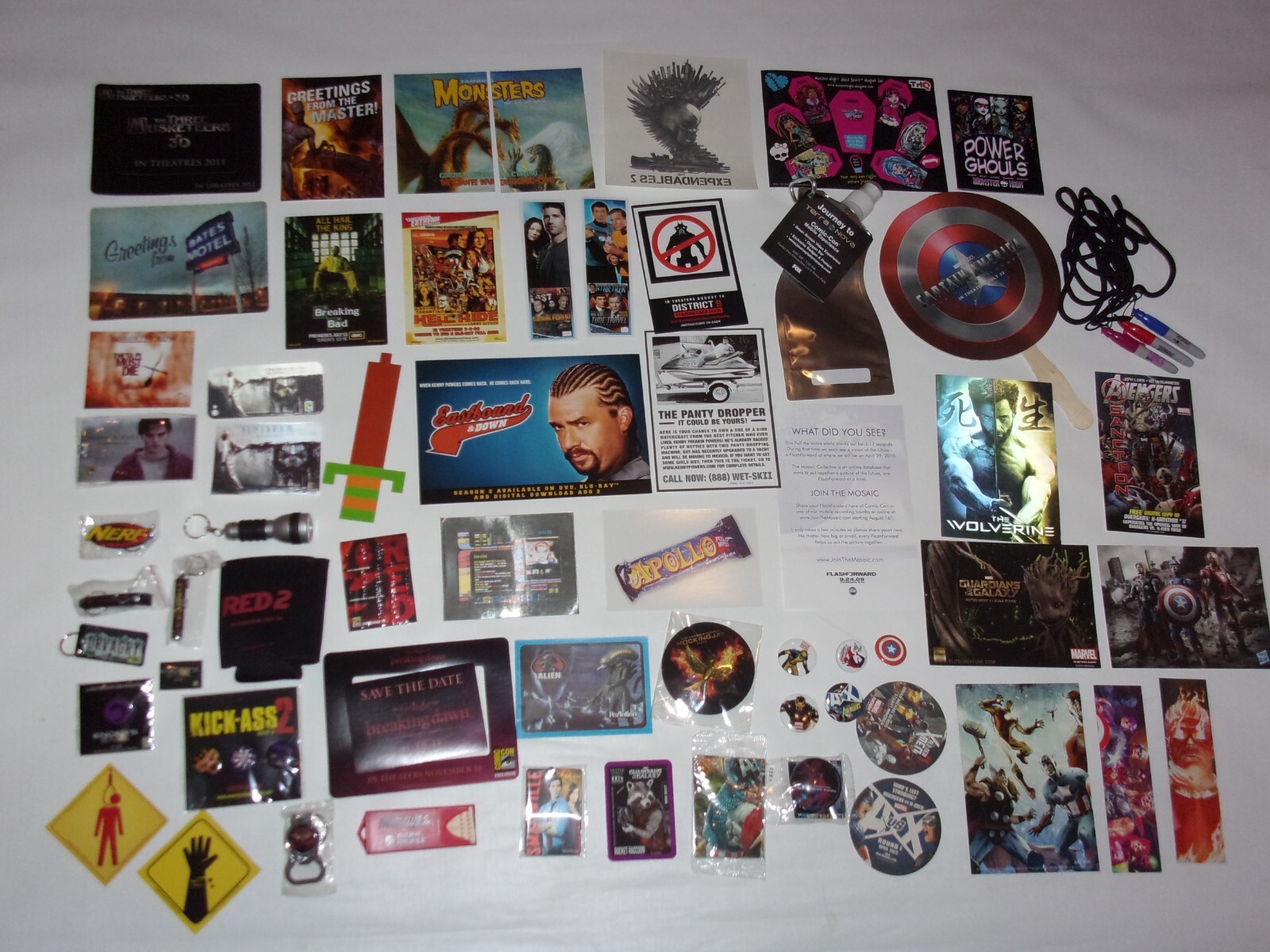 SDCC Huge PROMO LOT Pins Cards Keychains Con EXCLUSIVES