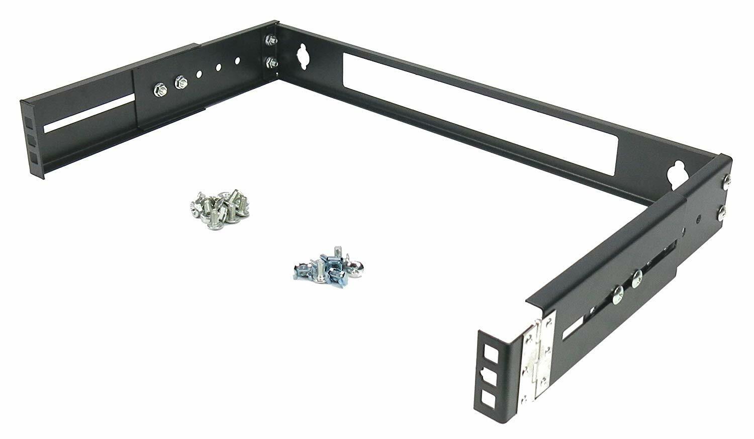 CNAweb 1U 19-Inch Hinged Extendable Wall Mount Bracket Network Equipment Rack