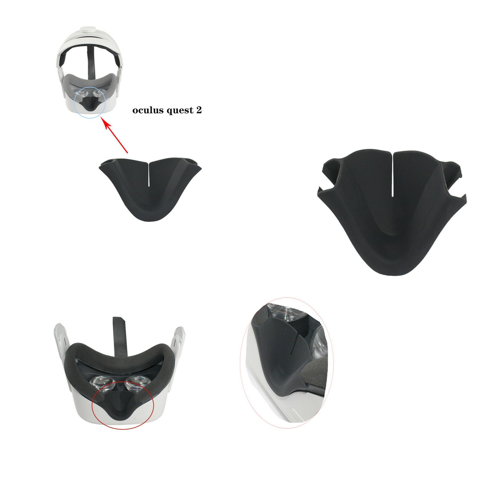 Anti-Leakage Nose Pad Durable Nose Cover For  Quest 2 VR Glasses Part