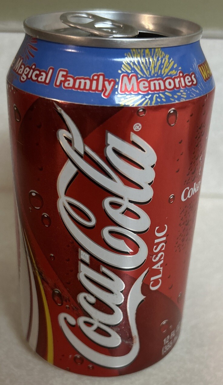 2004 COCA-COLA CLASSIC 12oz. Empty Pull Tab Aluminum Soda Can, Walt Disney World
