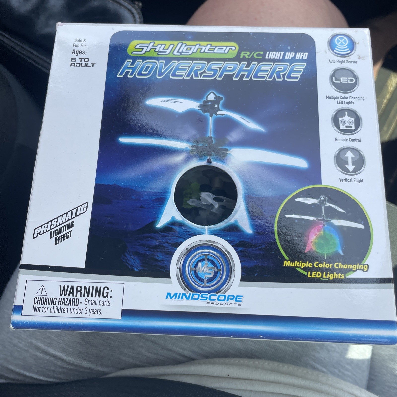 MindScope Sky Lighter R/C Light Up UFO Hoversphere W/ Remote Control New Sealed