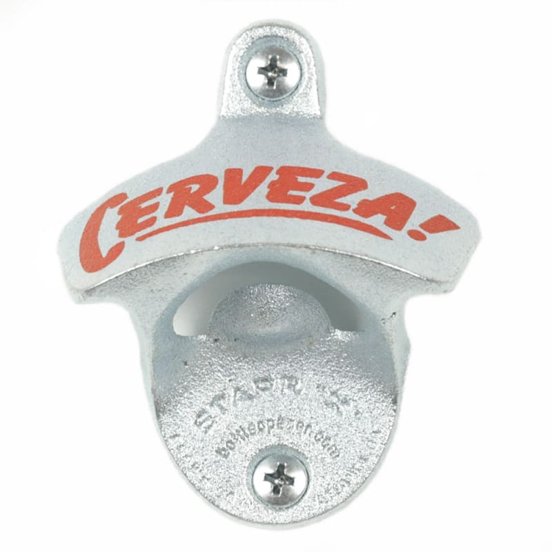 Wall Mounted Bottle Openers with Optional Cap Catcher: Theme Cerveza