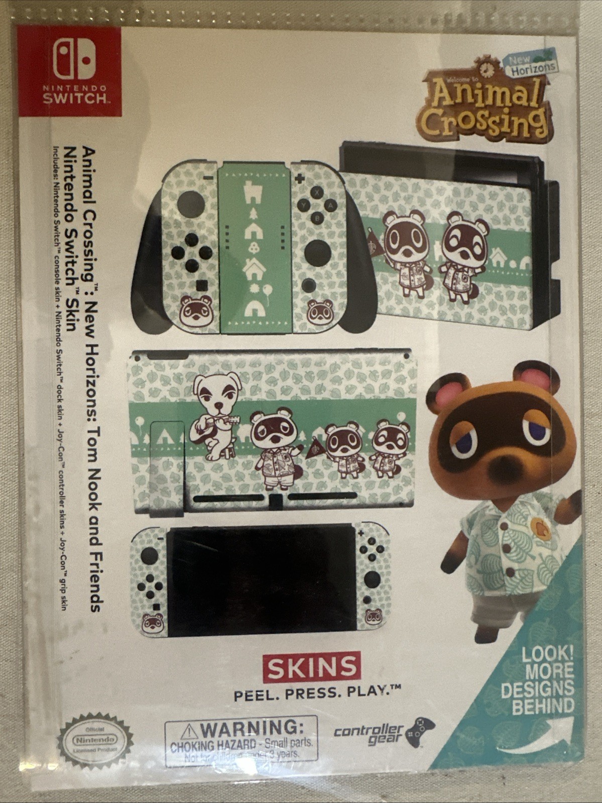 Animal Crossing Controller Gear Nintendo Switch Skin Set: Tom Nook & Friends NEW