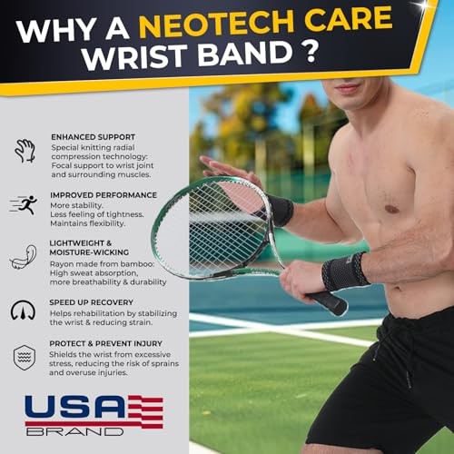 Wrist Band - Light, Elastic, Men, Women, Right or Left Small (1 Pair) Black