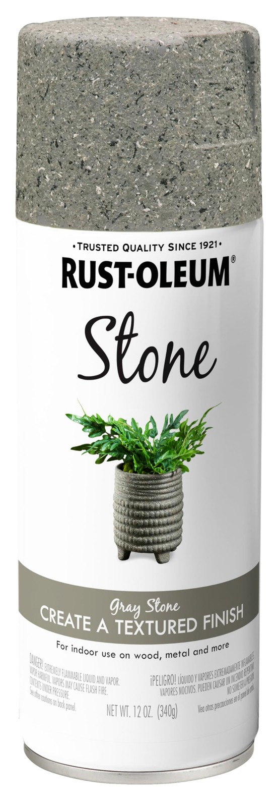 Rust Oleum Gray Stone Spray Paint 12 Ounce Textured Indoor Finish