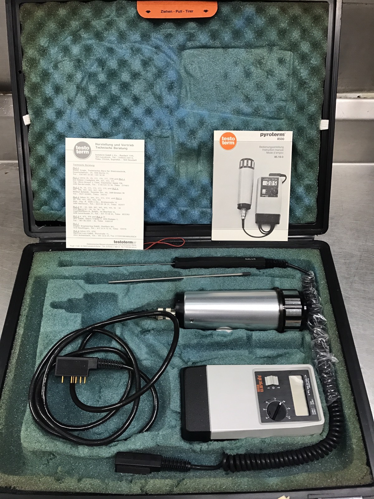 Testoterm Pyroterm 8500 Pyrometer In Case Germany NiCr-Ni DIN Type K