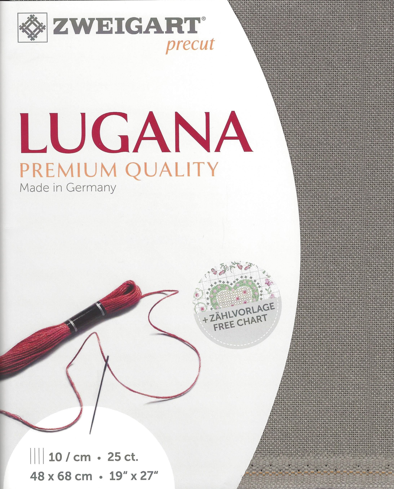 Zweigart Precut Lugana 25 count Granit 3835/7025