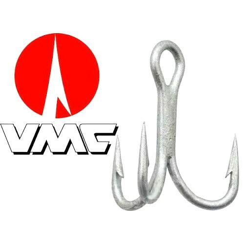 VMC 9651PS #8 X-SHORT-ROUND-1X STRONG TREBLE HOOK-PERMASTEEL/SIZE#8