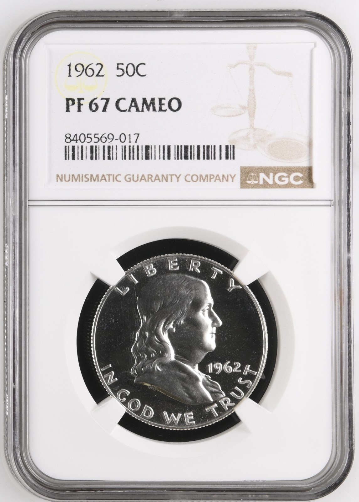 1962 Franklin Half Dollar NGC PR67 Cameo Silver Proof Coin 50C