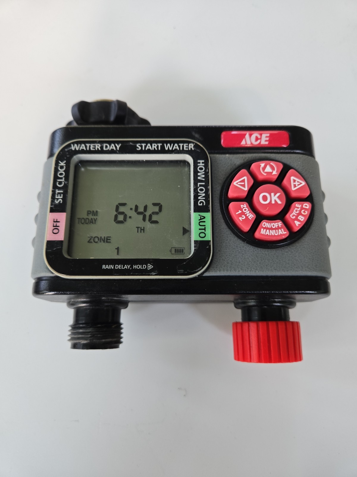 ACE 2-Zone Programmable Water Timer Manual On/Off Easy Set-Up #73100-22A