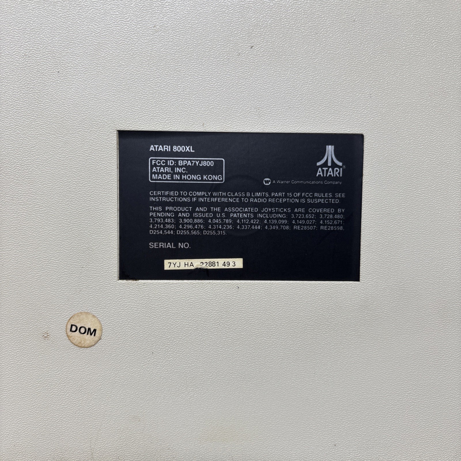 Vintage ATARI 800 XL 8-Bit Computer w/ Power Supply Tested & Works
