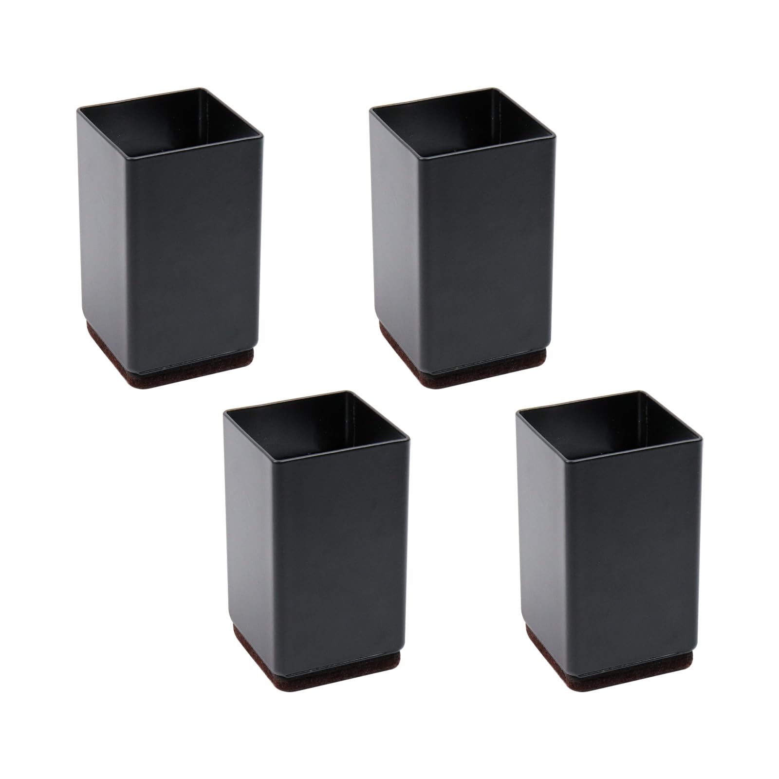 1 1/2-inch Black Bed Risers Carbon Steel Bed Elevator Metal Sofa Risers Squar...