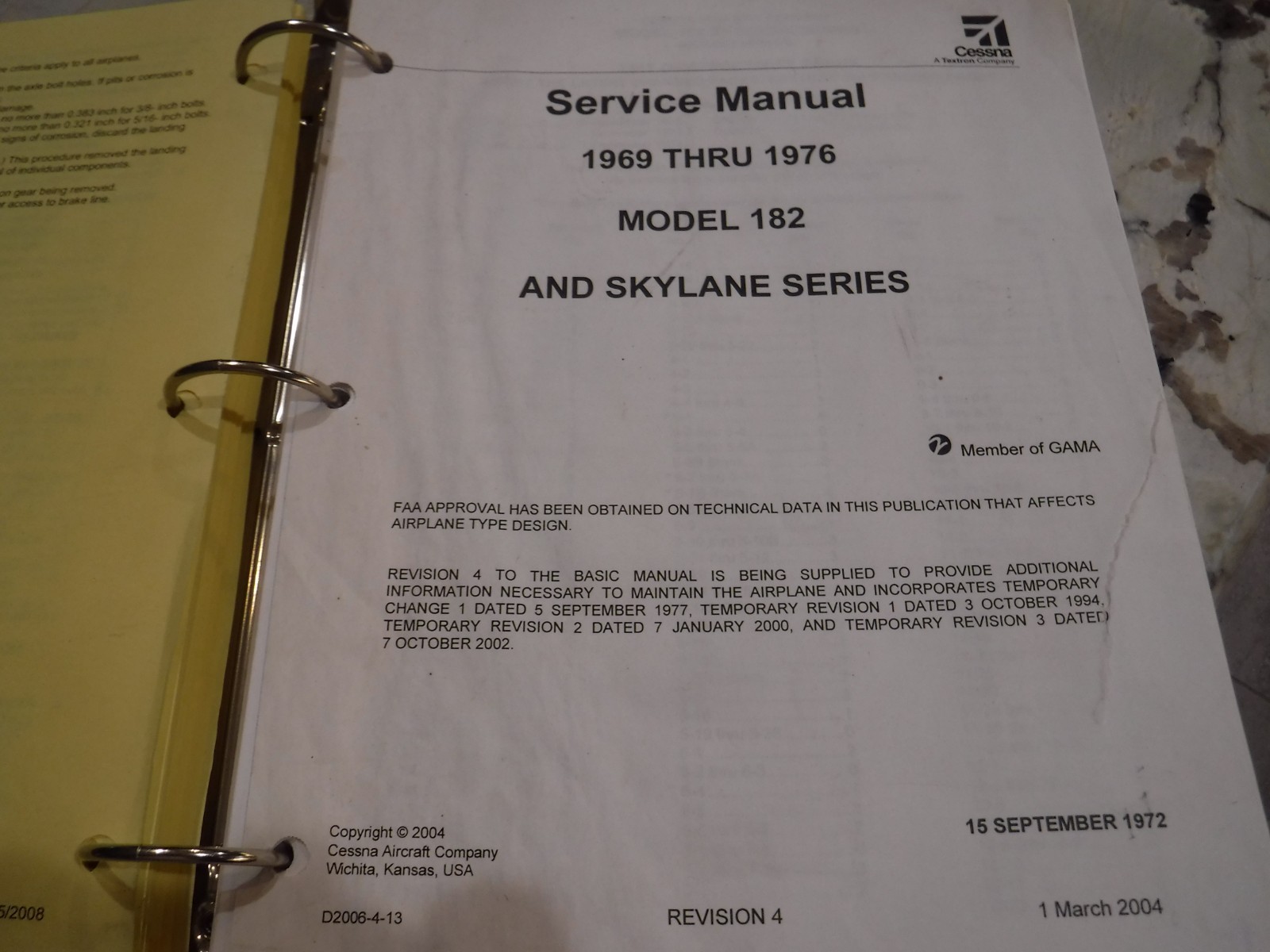 Cessna 182 Skylane Maintenance Service Manual 1969-1976