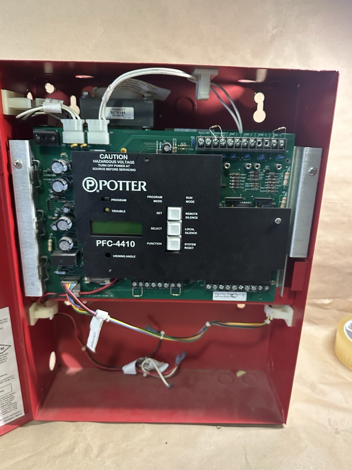 Potter PFC-4410 Fire Alarm Releasing Control Panel Untested No Key Unlocked