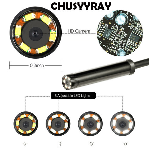 7mm 2in1 Waterproof USB Endoscope Borescope Snake Inspection Camera Android PC
