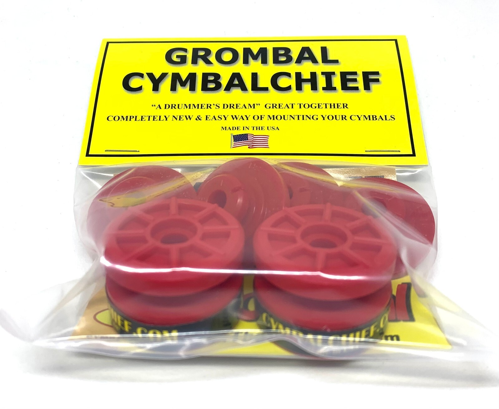 6 PACK: 4 Grombals & 2 CymbalChiefs, RED