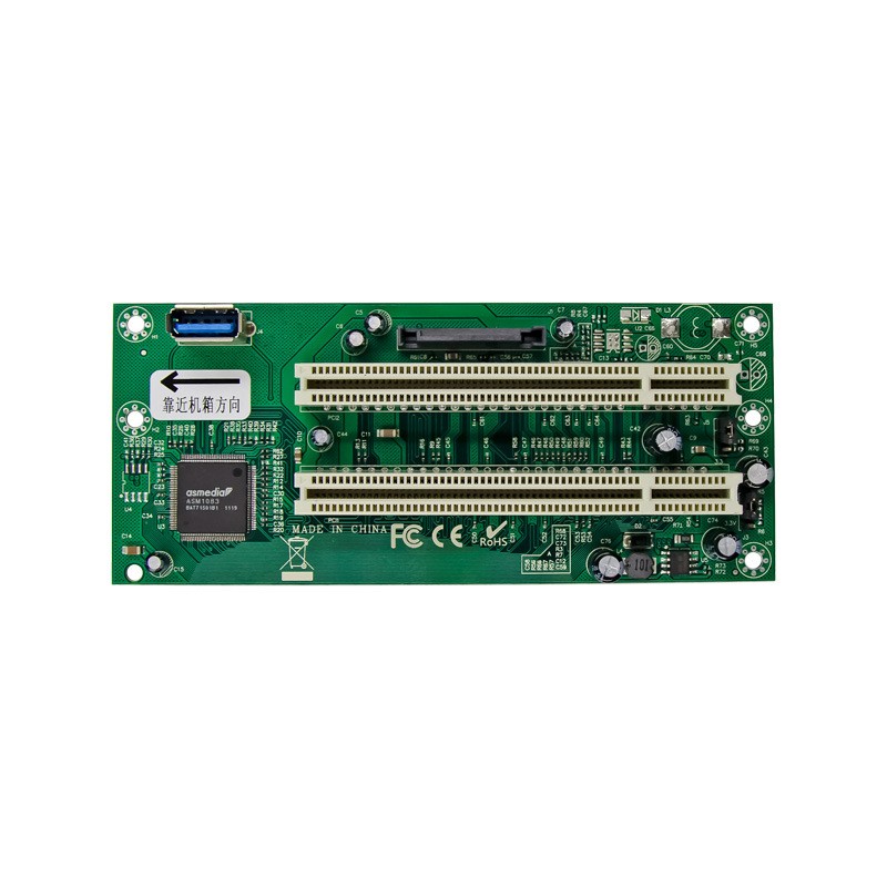 ST46 PCIe x1 vers 2-PCI Card Slot ASM1083 Bridge Card Drive Free Plug and Play