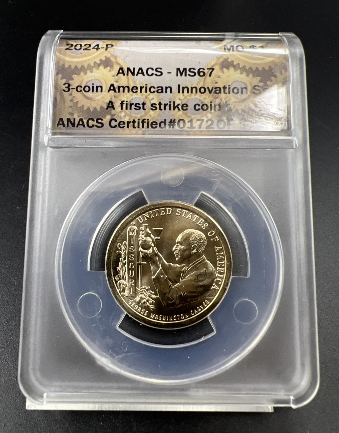 2024 P $1 George Washington Carver Innovation Dollar Coin ANACS MS67 #72