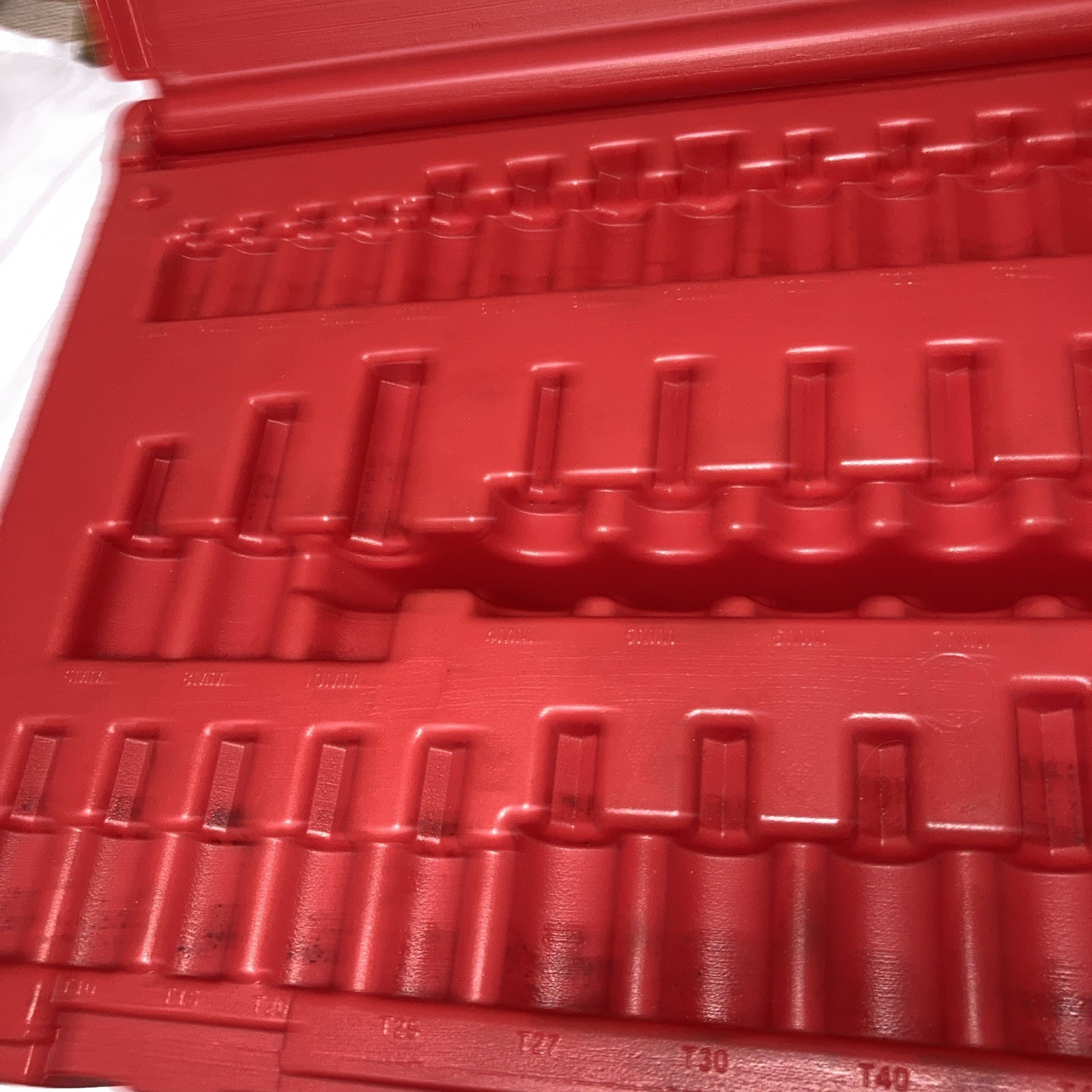 snap on tools usa 37pc hex torx bit set empty plastic case