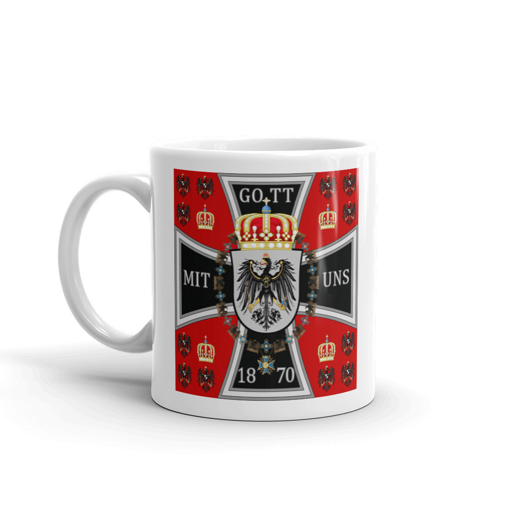 Prussian Eagle Ceramic Coffee/ Tea Mug - German Empire Kaiser GOTT MIT UNS Cup