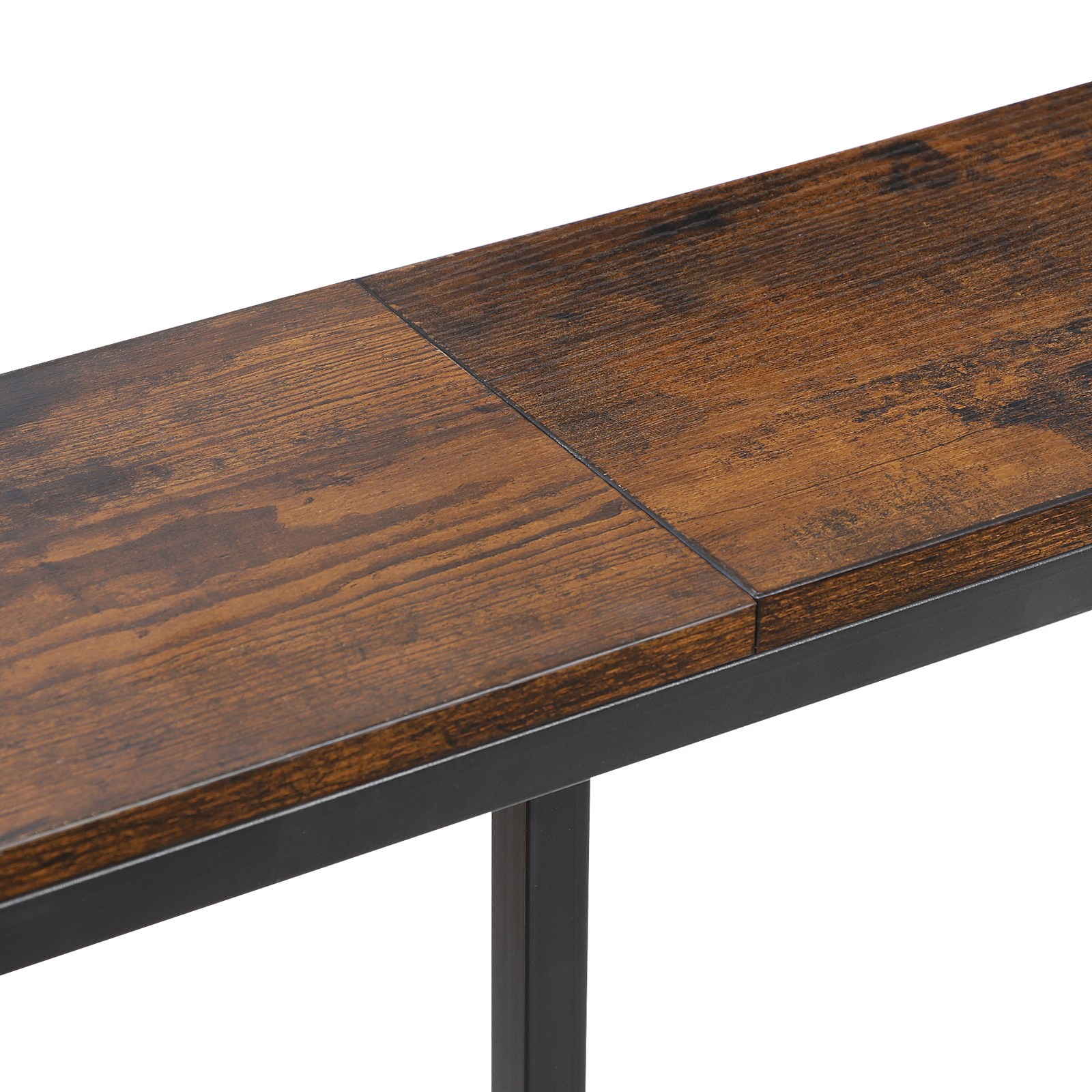 Console Table with Power Outlet Narrow Sofa Table 70.8" Behind Couch Table Brown